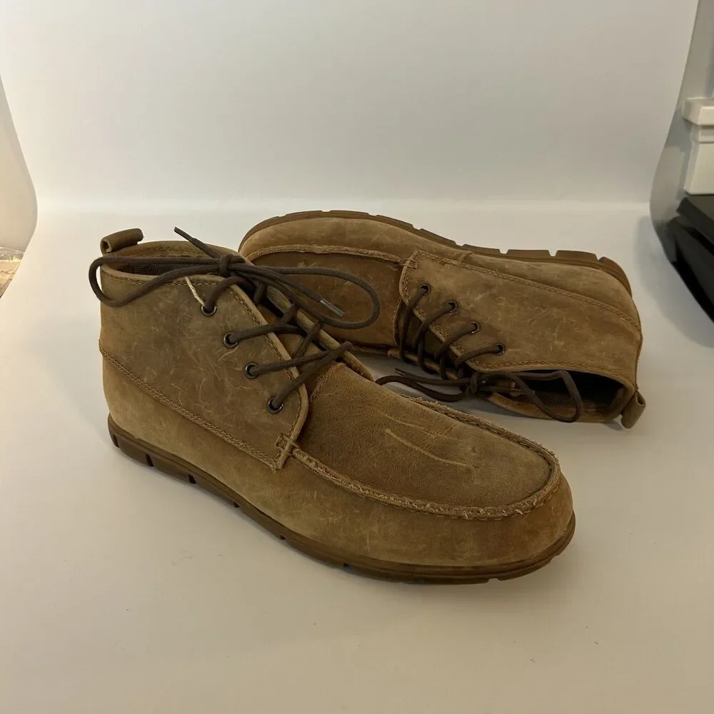 Roan Mens Gunnison Shoes Size 9.5 Leather Lace-up Brown Ankle